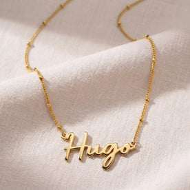 Hugo Namenskette | 18 Karat Gold, Silber & Vermeil | Sofort versandfertig