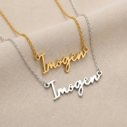 Imogen Namnhalsband | 18 karat guld, silver och vermeil | Klar för leverans