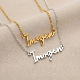 Imogen Namnhalsband | 18 karat guld, silver och vermeil | Klar för leverans