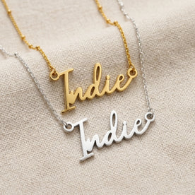 Necklace Indie Name Necklace HBD: Both finishes