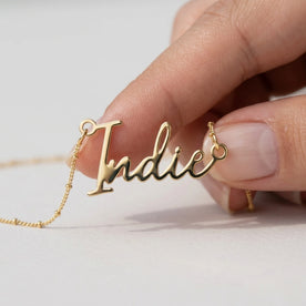 Necklace Indie Name Necklace HBD: Held, for scale