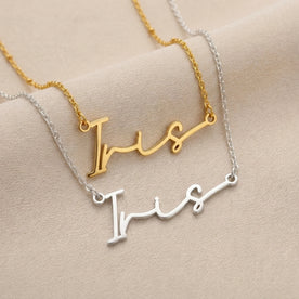Collier prénom Iris | Or 18 carats, argent et vermeil | Prêt à être expédié