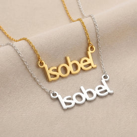 Collier prénom Isobel | Or 18 carats, argent et vermeil | Prêt à être expédié