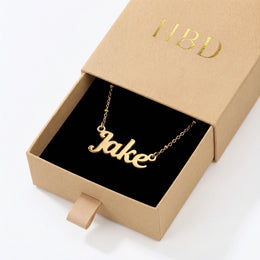 Collier prénom Jake | Or 18 carats, argent et vermeil | Prêt à être expédié