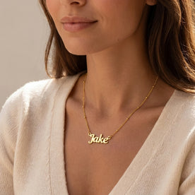Collier prénom Jake | Or 18 carats, argent et vermeil | Prêt à être expédié