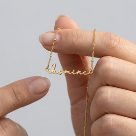 Jasmine Namenskette | 18 Karat Gold, Silber & Vermeil | Sofort versandfertig