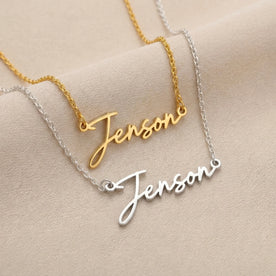 Collier prénom Jenson | Or 18 carats, argent et vermeil | Prêt à être expédié