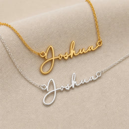 Collier prénom Joshua | Or 18 carats, argent et vermeil | Prêt à être expédié