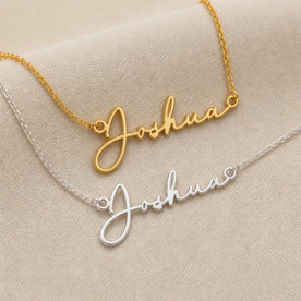 Collier prénom Joshua | Or 18 carats, argent et vermeil | Prêt à être expédié