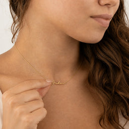 Collier prénom Joshua | Or 18 carats, argent et vermeil | Prêt à être expédié