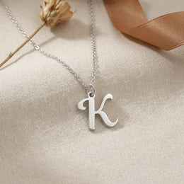 K-Halskette | Anhänger mit Anfangsbuchstaben K, Gold & Silber