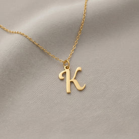 K-Halskette | Anhänger mit Anfangsbuchstaben K, Gold & Silber