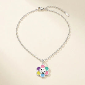 Colar infantil com flor sorridente