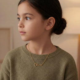 Kids Name Necklace – Personalised Children’s Jewellery in Silver or Gold – Font3