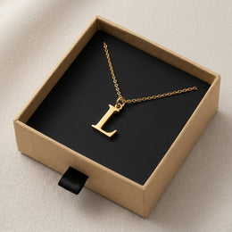 L-ketting | Hanger met initiaal en letter L, goud en zilver