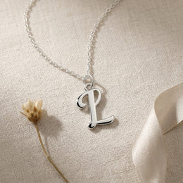 L-ketting | Hanger met initiaal en letter L, goud en zilver