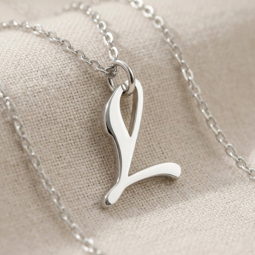 L-ketting | Hanger met initiaal en letter L, goud en zilver