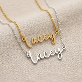 Necklace Lacey Name Necklace HBD: Both finishes