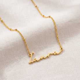 Laura Namnhalsband | 18 karat guld, silver och vermeil | Klar för leverans