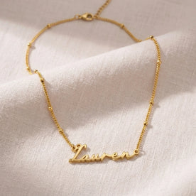 Namenskette „Lauren“ | 18 Karat Gold, Silber & Vermeil | Sofort versandfertig