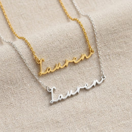 Namenskette „Lauren“ | 18 Karat Gold, Silber & Vermeil | Sofort versandfertig