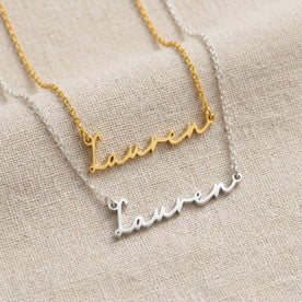 Namenskette „Lauren“ | 18 Karat Gold, Silber & Vermeil | Sofort versandfertig