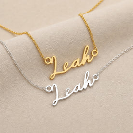 Necklace Leah Name Necklace HBD: Both finishes