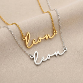Collier prénom Leon | Or 18 carats, argent et vermeil | Prêt à être expédié