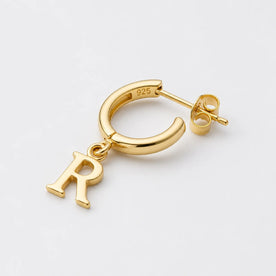 Boucles d'oreilles pendantes personnalisées avec initiale, en or ou en argent – Créoles sur mesure