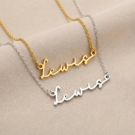 Collier prénom Lewis | Or 18 carats, argent et vermeil | Prêt à être expédié