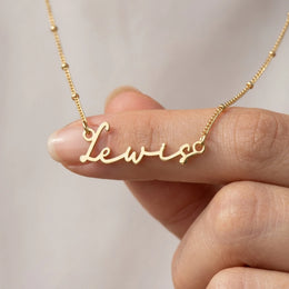 Collier prénom Lewis | Or 18 carats, argent et vermeil | Prêt à être expédié