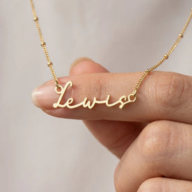 Collier prénom Lewis | Or 18 carats, argent et vermeil | Prêt à être expédié