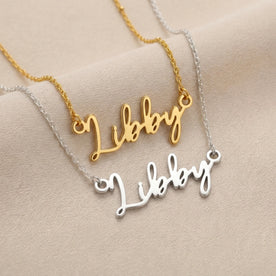 Necklace Libby Name Necklace HBD: Both finishes