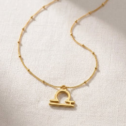 Collier Balance | Pendentif signe astrologique, or et argent