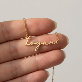 Necklace Logan Name Necklace HBD: Held, for scale
