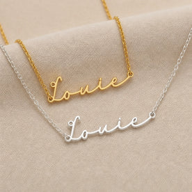 Collier prénom Louie | Or 18 carats, argent et vermeil | Prêt à être expédié