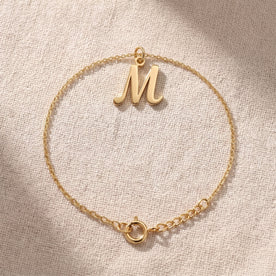 Pulsera M | Charm con inicial y letra M, oro y plata