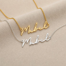 Collier prénom Mabel | Or 18 carats, argent et vermeil | Prêt à être expédié