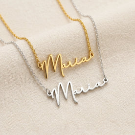 Necklace Maria Name Necklace HBD: Both finishes