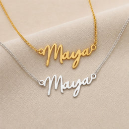 Collier prénom maya | Or 18 carats, argent et vermeil | Prêt à être expédié