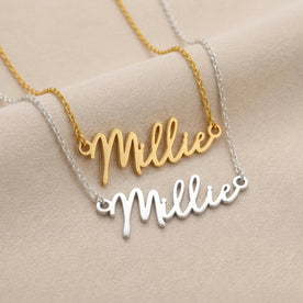 Collier prénom Millie | Or 18 carats, argent et vermeil | Prêt à être expédié