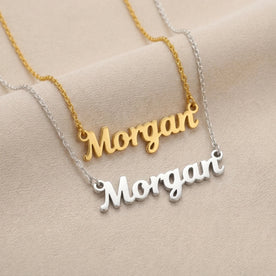 Necklace Morgan Name Necklace HBD: Both finishes