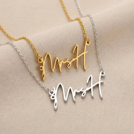 Naamketting MrsH | 18-karaats goud, zilver en verguld | Direct leverbaar