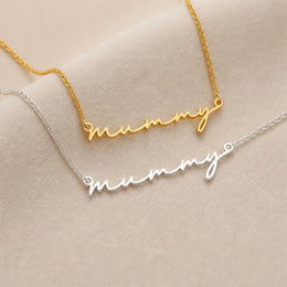 Collier prénom momie | Or 18 carats, argent et vermeil | Prêt à être expédié