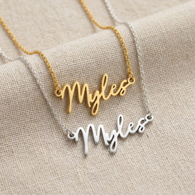 Necklace Myles Name Necklace HBD: Both finishes