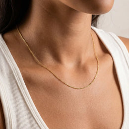 Anchor Chain Necklace in 18ct Gold or Silver – 14" to 20" Sizes