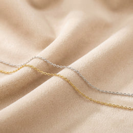 Anchor Chain Necklace in 18ct Gold or Silver – 14" to 20" Sizes