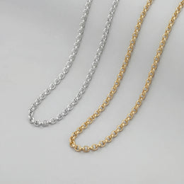 Collar Belcher de cadena en oro de 18 quilates o plata – Largos de 14" a 20"
