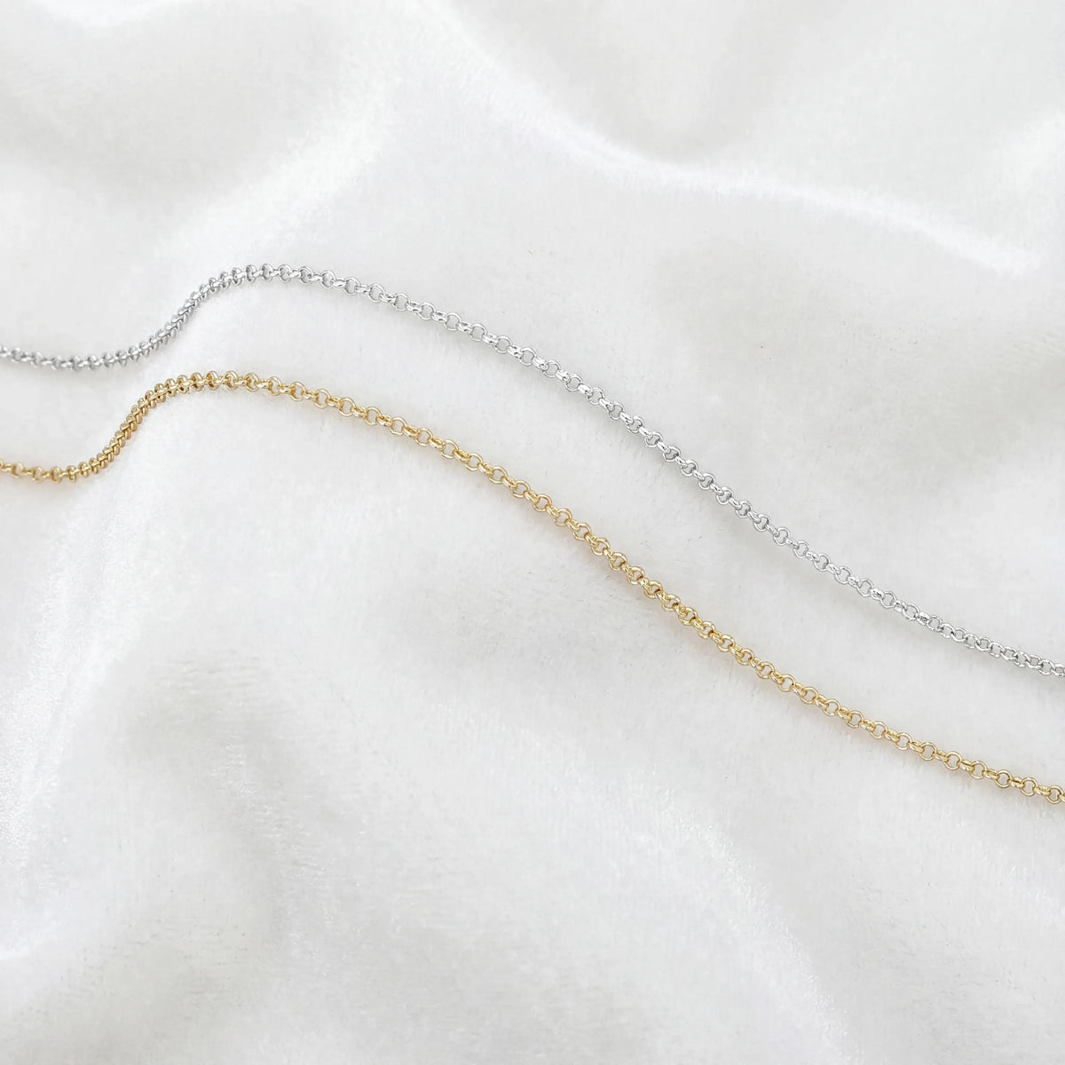 Collar Belcher de cadena en oro de 18 quilates o plata – Largos de 14" a 20"