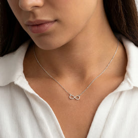 Collier infini pour femme en or, argent et vermeil